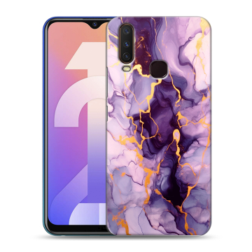 Силиконовый чехол на Vivo Y12 с принтом Мрамор