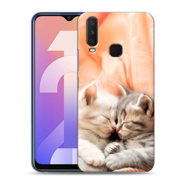 Силиконовый чехол на Vivo Y12 с принтом Котята