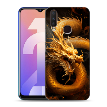 Силиконовый чехол на Vivo Y12 с принтом Золотой дракон Силиконовый чехол на Vivo Y12 с принтом Золотой дракон