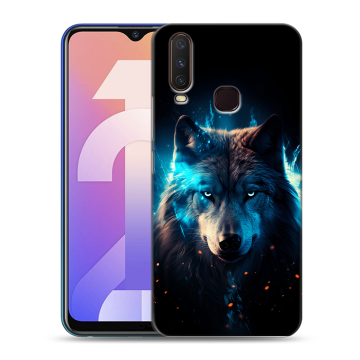 Силиконовый чехол на Vivo Y12 с принтом Волк ночной