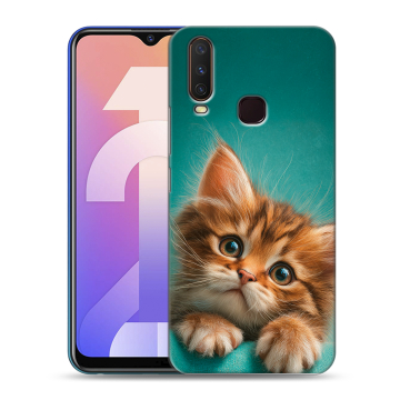 Силиконовый чехол на Vivo Y12 с принтом котенок