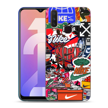 Силиконовый чехол на Vivo Y12 с принтом Найк Nike яркий