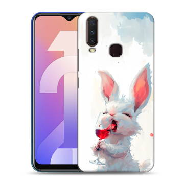 Силиконовый чехол на Vivo Y12 с принтом кролик зайчик