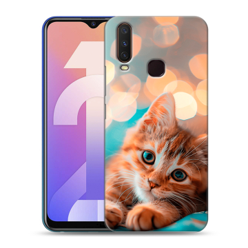 Силиконовый чехол на Vivo Y12 с принтом котик