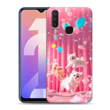 Силиконовый чехол на Vivo Y12 с принтом милые котики