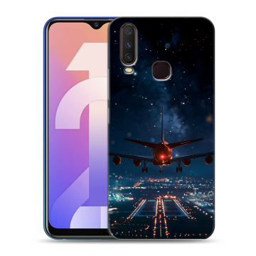 Силиконовый чехол на Vivo Y12 с принтом самолет