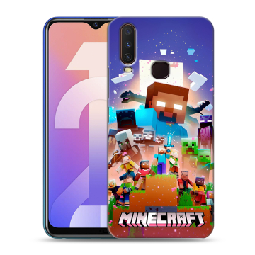 Силиконовый чехол на Vivo Y12 с принтом Майнкрафт Minecraft Силиконовый чехол на Vivo Y12 с принтом Майнкрафт Minecraft