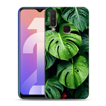 Силиконовый чехол на Vivo Y12 с принтом Листья