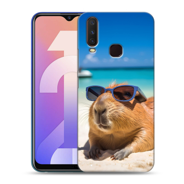 Силиконовый чехол на Vivo Y12 с принтом Капибара