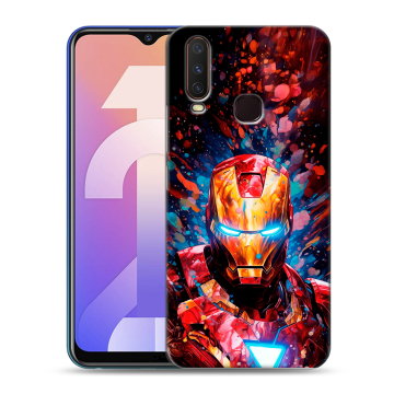 Силиконовый чехол на Vivo Y12 с принтом Железный человек Ironman