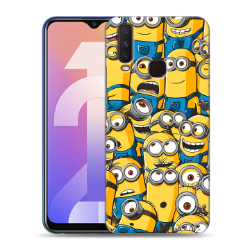 Силиконовый чехол на Vivo Y12 с принтом Миньоны