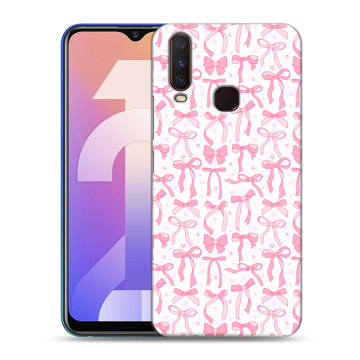 Силиконовый чехол на Vivo Y12 с принтом Розовые бантики