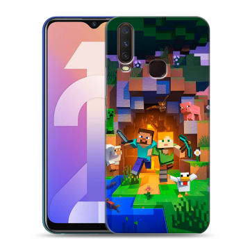 Силиконовый чехол на Vivo Y12 с принтом Майнкрафт Minecraft Силиконовый чехол на Vivo Y12 с принтом Майнкрафт Minecraft