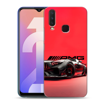 Силиконовый чехол на Vivo Y12 с принтом Мерседес Mercedes AMG