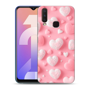Силиконовый чехол на Vivo Y12 с принтом Сердечки