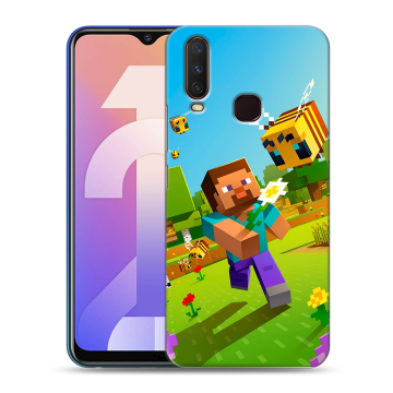 Силиконовый чехол на Vivo Y12 с принтом Майнкрафт Minecraft