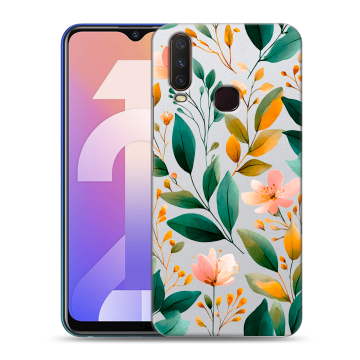 Силиконовый чехол на Vivo Y12 с принтом Цветы паттерн