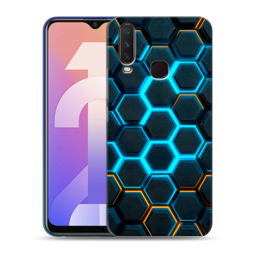 Силиконовый чехол на Vivo Y12 с принтом Неоновые соты