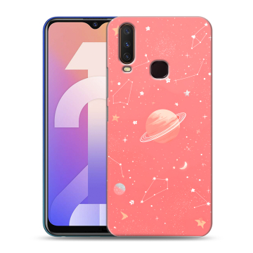 Силиконовый чехол на Vivo Y12 с принтом Розовый космос