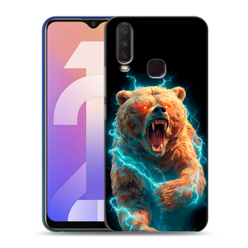 Силиконовый чехол на Vivo Y12 с принтом Медведь