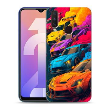 Силиконовый чехол на Vivo Y12 с принтом Тачки