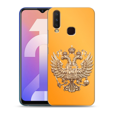 Силиконовый чехол на Vivo Y12 с принтом Герб Флаг России