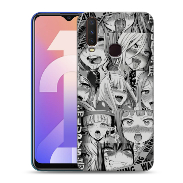 Силиконовый чехол на Vivo Y12 с принтом Ahegao Ахегао Аниме