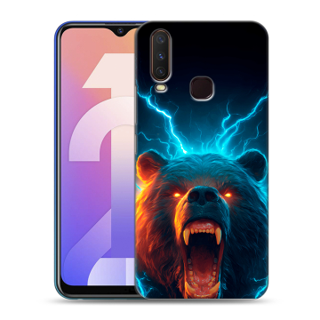 Силиконовый чехол на Vivo Y12 с принтом Медведь