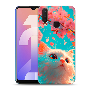 Силиконовый чехол на Vivo Y12 с принтом Красивый кот