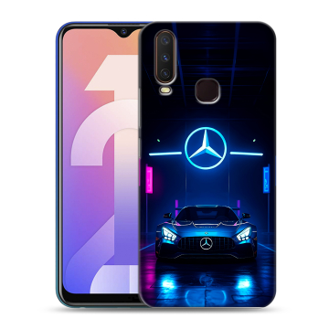 Силиконовый чехол на Vivo Y12 с принтом Mercedes Мерседес
