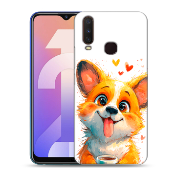 Силиконовый чехол на Vivo Y12 с принтом корги