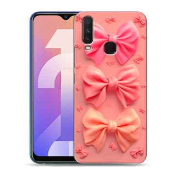Силиконовый чехол на Vivo Y12 с принтом Розовые бантики