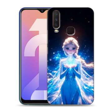 Силиконовый чехол на Vivo Y12 с принтом Холодное сердце Frozen