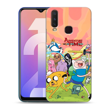 Силиконовый чехол на Vivo Y12 с принтом Adventure time Время приключений