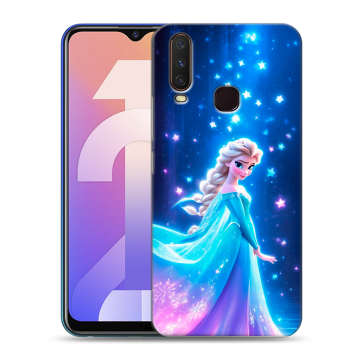 Силиконовый чехол на Vivo Y12 с принтом Холодное сердце Frozen
