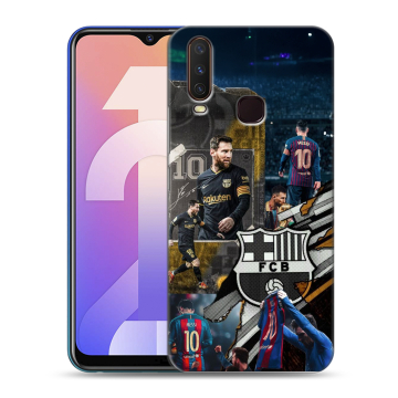 Силиконовый чехол на Vivo Y12 с принтом Messi Barcelona