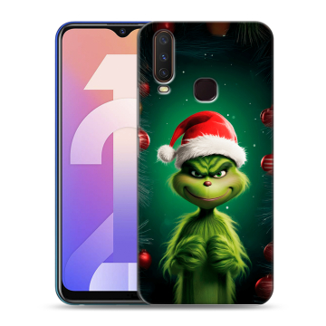 Силиконовый чехол на Vivo Y12 с принтом Гринч Новый год Рождество