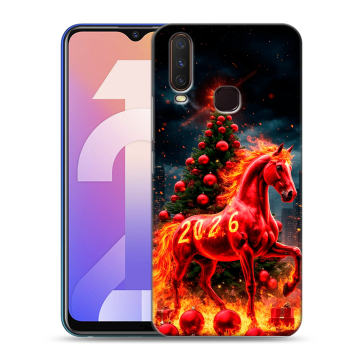 Силиконовый чехол на Vivo Y12 с принтом Новый год