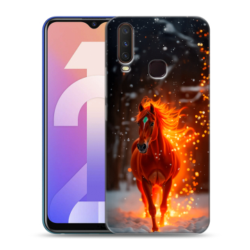 Силиконовый чехол на Vivo Y12 с принтом Новый год