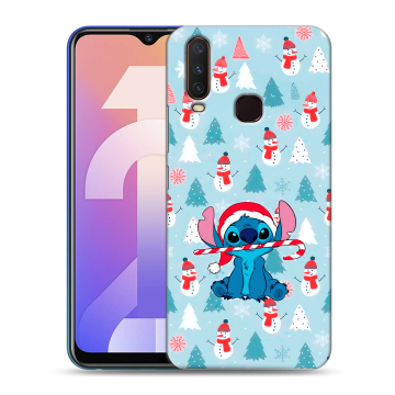 Силиконовый чехол на Vivo Y12 с принтом Стич Новый год