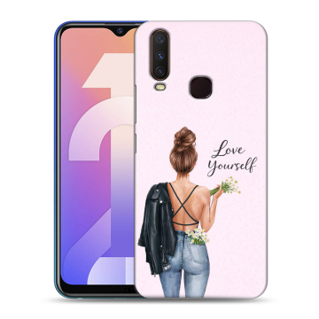Силиконовый чехол на Vivo Y12 с принтом женский