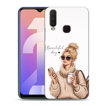 Силиконовый чехол на Vivo Y12 с принтом женский