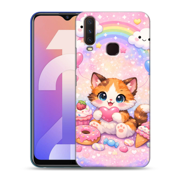 Силиконовый чехол на Vivo Y12 с принтом для девочек