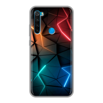 Силиконовый чехол на Xiaomi RedMi Note 8  с принтом Абстракция неон