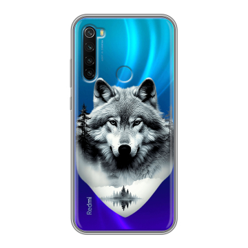 Силиконовый чехол на Xiaomi RedMi Note 8 с принтом Волк в лесу