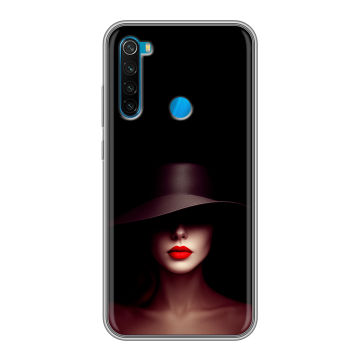 Силиконовый чехол на Xiaomi RedMi Note 8 с принтом Девушка в шляпе Силиконовый чехол на Xiaomi RedMi Note 8 с принтом Девушка в шляпе