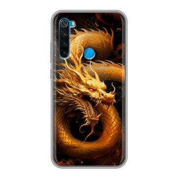 Силиконовый чехол на Xiaomi RedMi Note 8 с принтом Золотой дракон