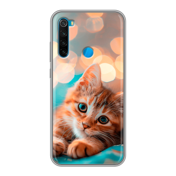 Силиконовый чехол на Xiaomi RedMi Note 8 с принтом котик Силиконовый чехол на Xiaomi RedMi Note 8 с принтом котик