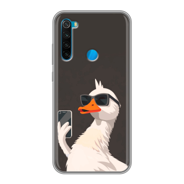 Силиконовый чехол на Xiaomi RedMi Note 8 с принтом утка в очках Силиконовый чехол на Xiaomi RedMi Note 8 с принтом утка в очках