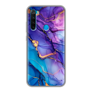 Силиконовый чехол на Xiaomi RedMi Note 8 с принтом синий мрамор